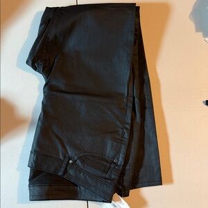 Women's Shiny Black Stretch Pants